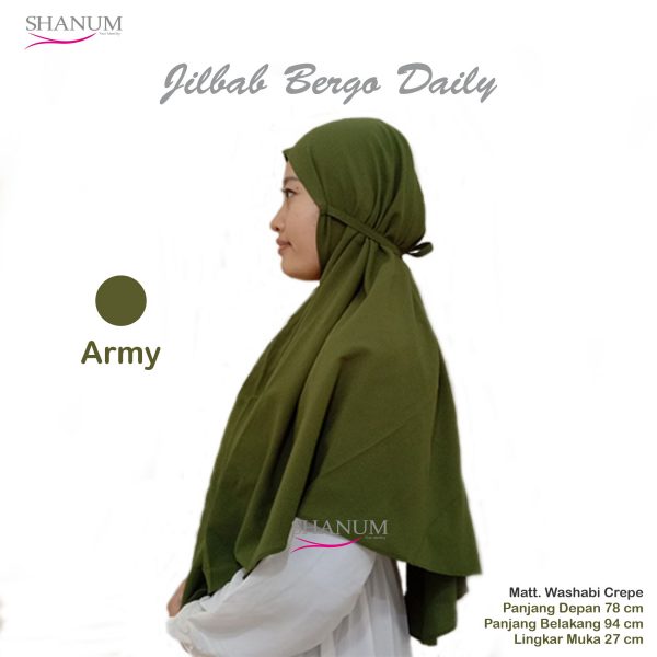 Jilbab bergo daily shanum army