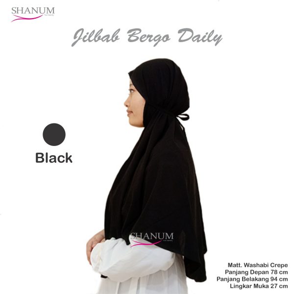 Jilbab bergo daily shanum hitam